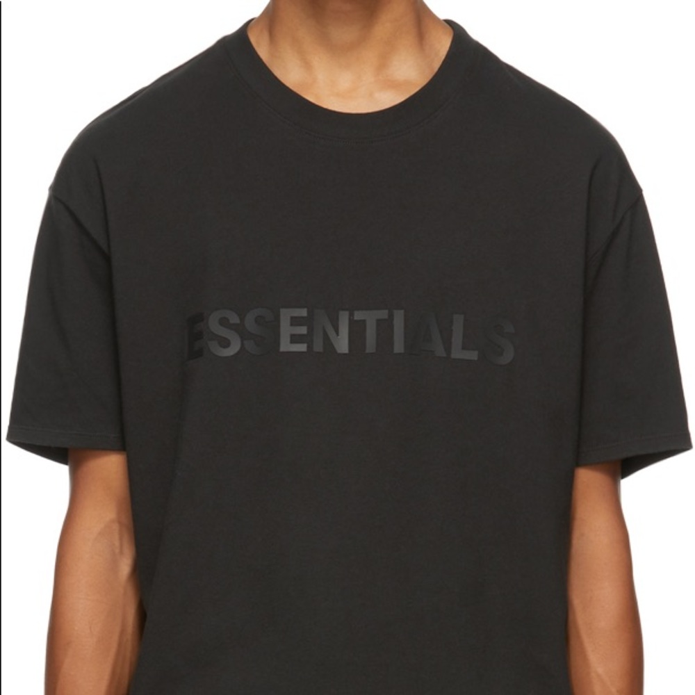 Essentials Black Short Sleeve Logo Tee